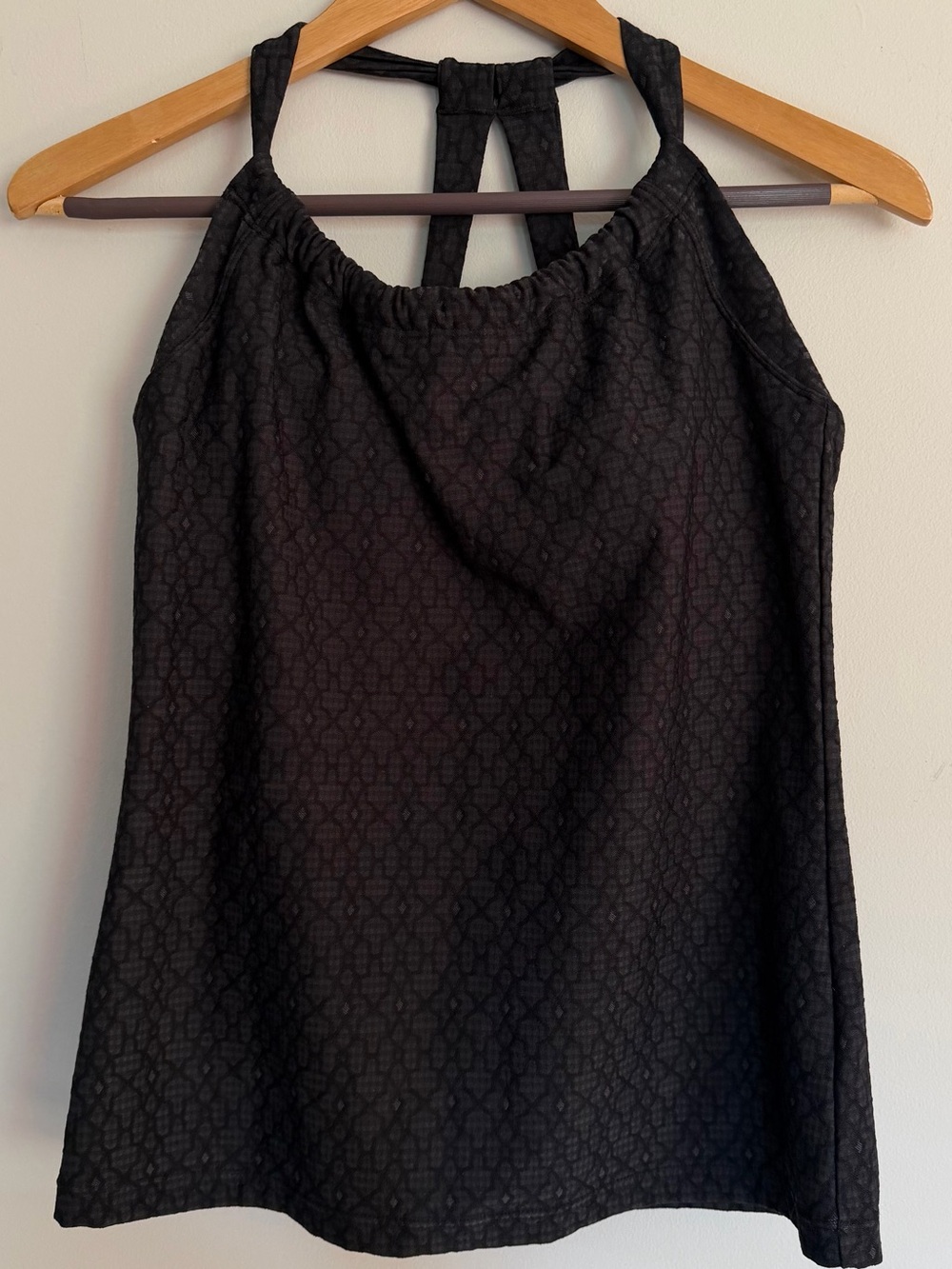 Prana Charcoal Textured Quinn Chakara Yoga Halter Top M Medium